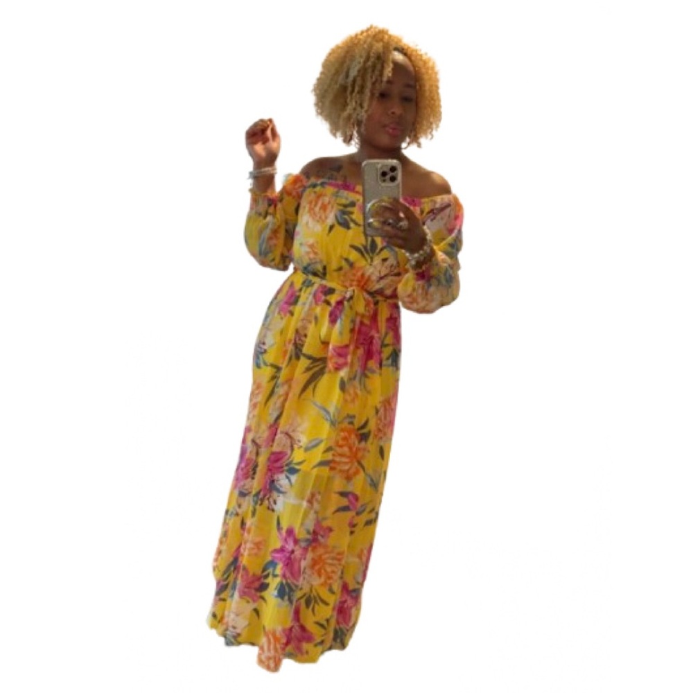 Floral Off-Shoulder Maxi Dress